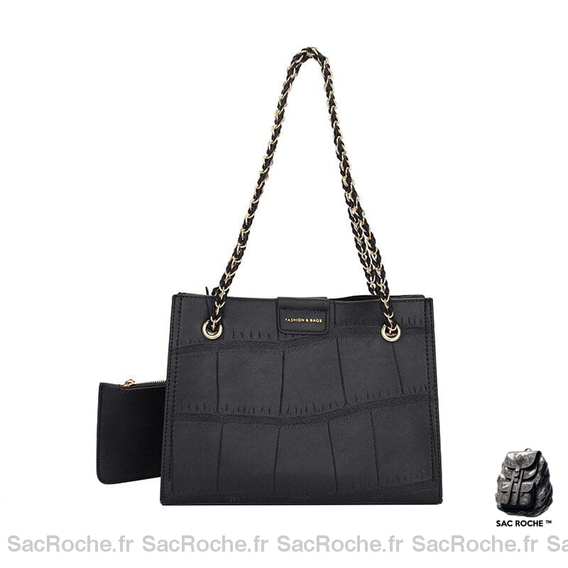 Petit Sac Cuir Femme Tendance Noir À Main