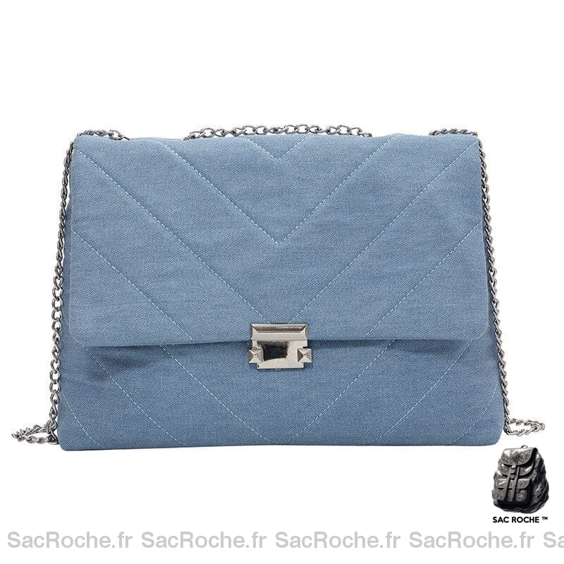 Petit Sac Femme Tissu Bleu Claire À Main