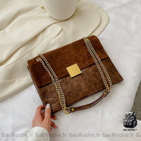 Petite Pochette Bandoulière Femme - modèle Café - Sac Roche ™