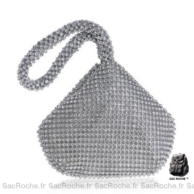 Pochette Baluchon En Cuir Argent Pochette Femme