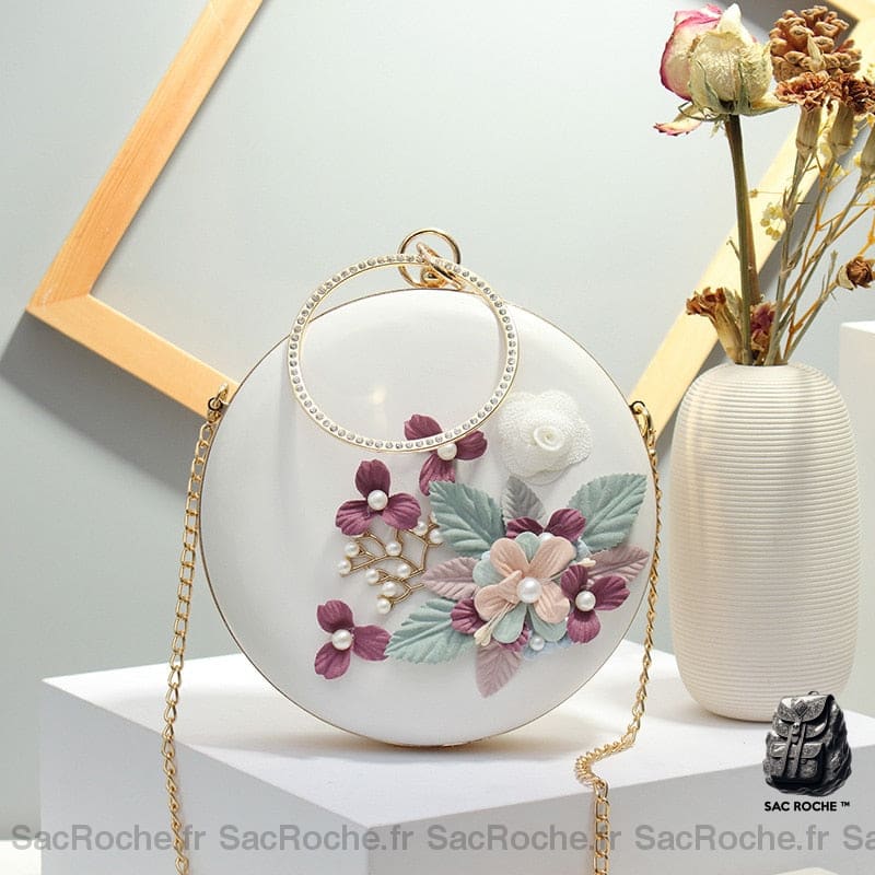 Pochette Baroque Noire Blanc Pochette Femme