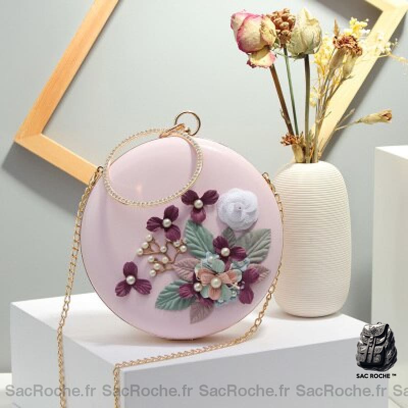 Pochette Baroque Noire Rose Pochette Femme