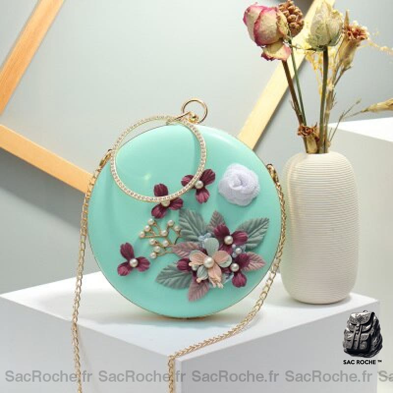 Pochette Baroque Noire Vert Pochette Femme