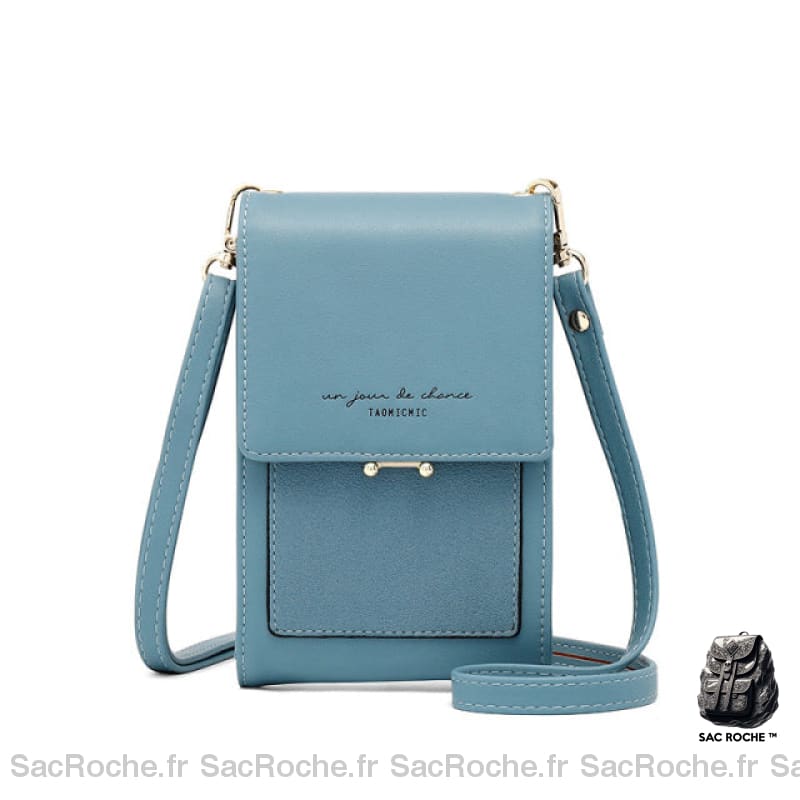 Pochette Cuir Vintage Pour Femme Bleu Pochette
