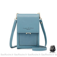 Pochette cuir vintage pour femme - modèle Bleu - Sac Roche ™