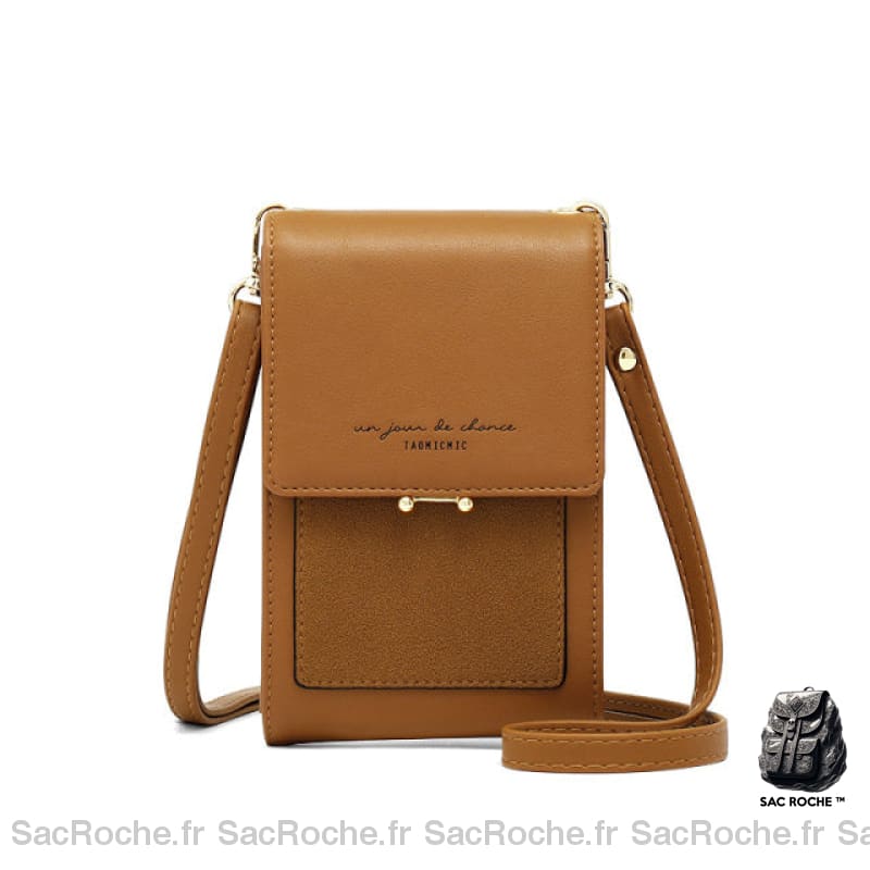 Pochette Cuir Vintage Pour Femme Marron Pochette