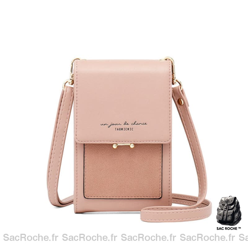 Pochette Cuir Vintage Pour Femme Rose Pochette