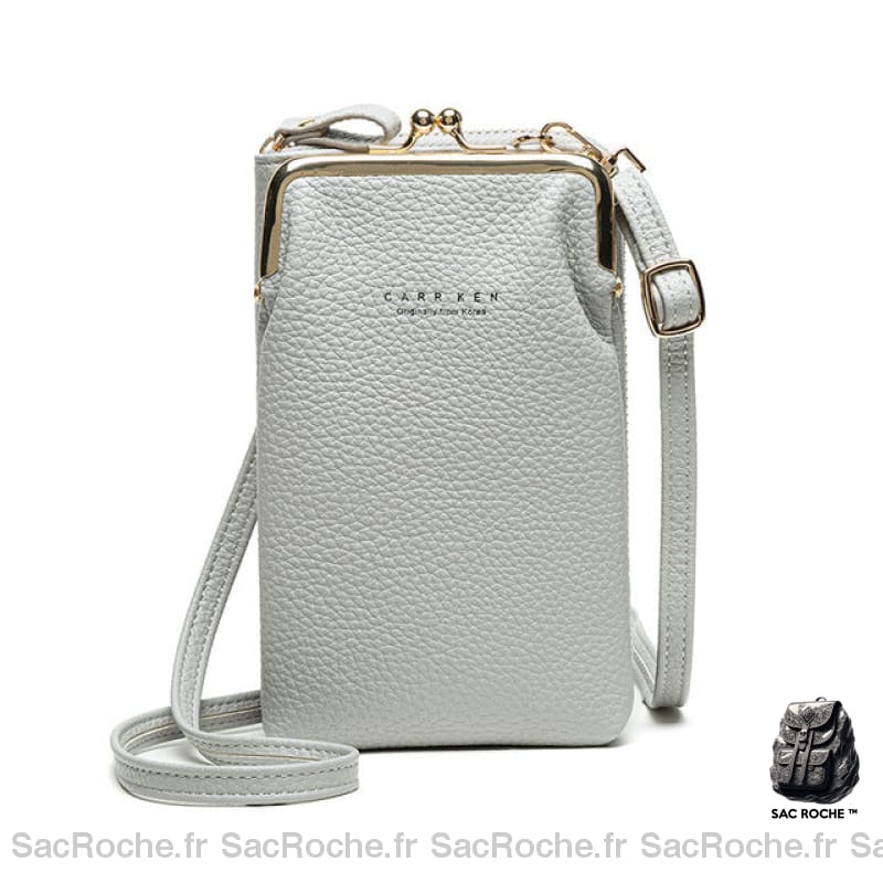 Pochette Femme Luxe - Grand Portefeuille Gris Pochette Femme