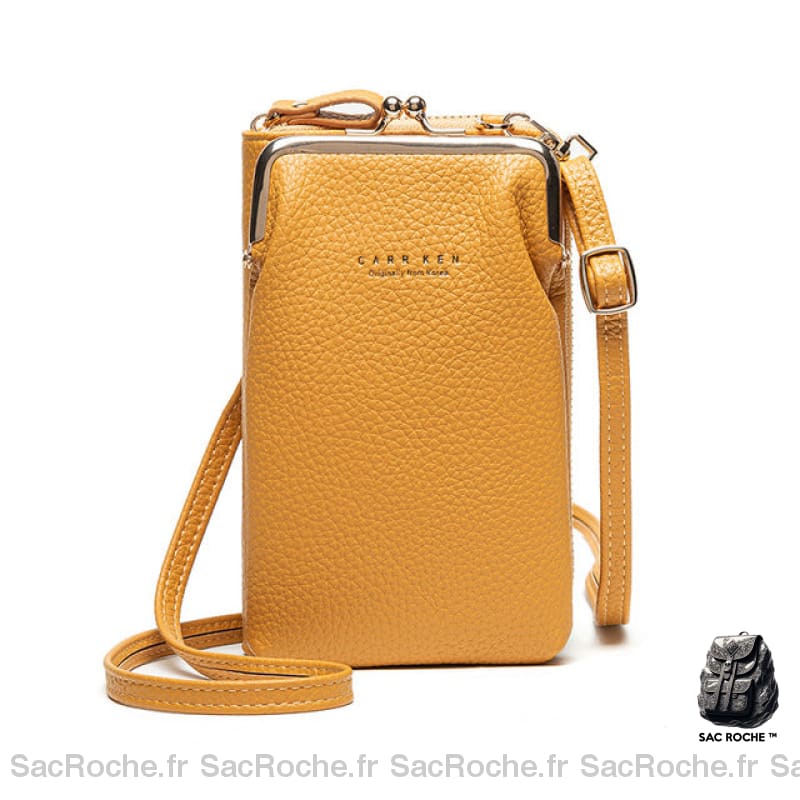 Pochette Femme Luxe - Grand Portefeuille Jaune Pochette Femme
