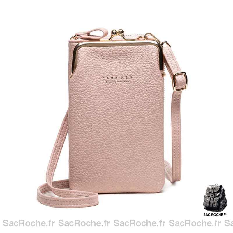 Pochette Femme Luxe - Grand Portefeuille Rose Pale Pochette Femme