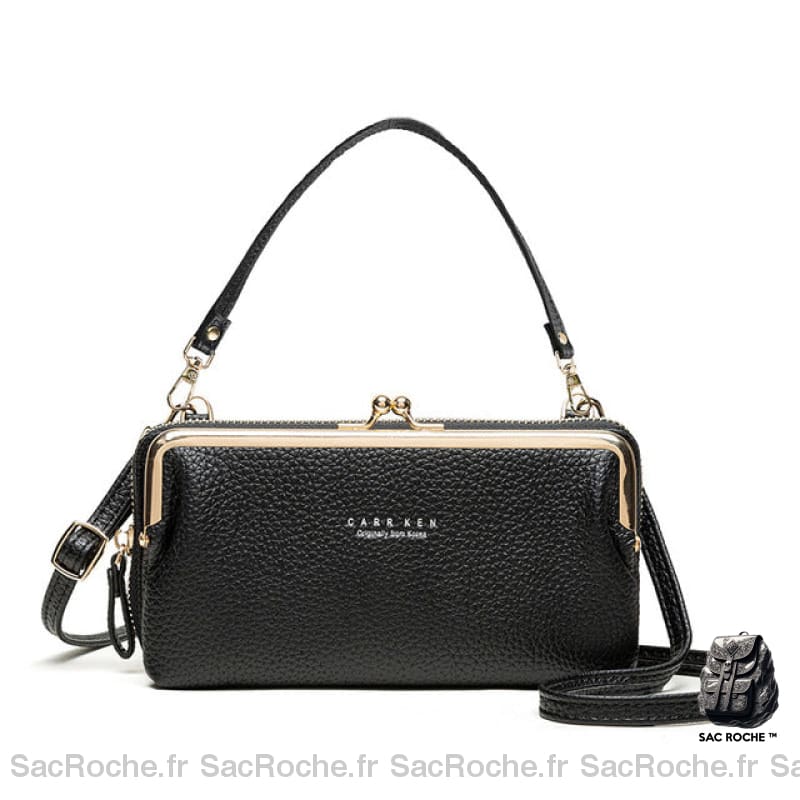 Pochette Luxe Femme Multifonctions Porte Monnaie Noir Pochette Femme