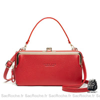 Pochette Luxe Femme Multifonctions Porte Monnaie - modèle Rouge - Sac Roche ™