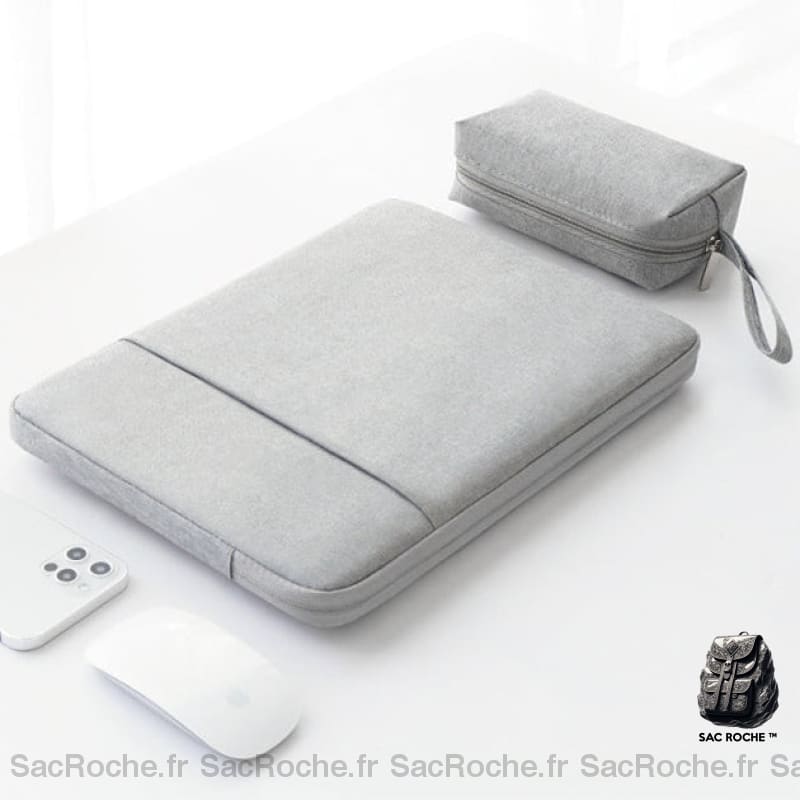 Pochette Ordinateur Rembourrée - 13 À 15 Pouces Gris Clair / Sacoches Ordinateur