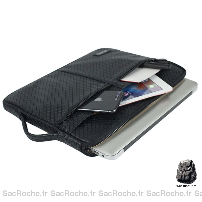 Pochette Ordinateur Simili Cuir Noir 13-15 Sacoches Ordinateur