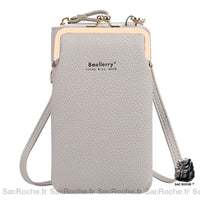 Pochette Portefeuille Simili Cuir Élégante - modèle Gris - Sac Roche ™