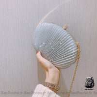 Pochette Soirée Chic Noir - modèle Argent - Sac Roche ™