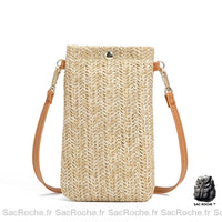 Pochette Téléphone en Paille Bandoulière Mini - Sac Roche ™