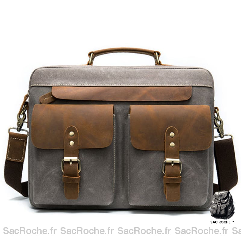 Porte-Documents Toile Cuir 14 Rétro Sacoches Ordinateur
