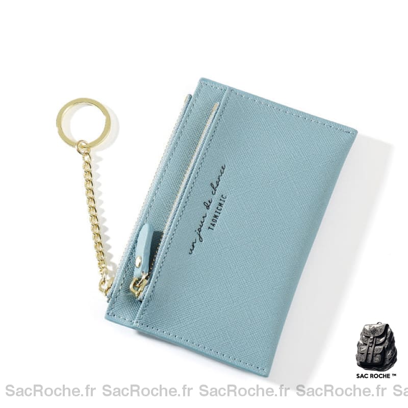 Porte-Monnaie Cuir Femme Cartes Incluses Bleu Portefeuille