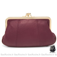 Porte monnaie femme cuir véritable luxe - modèle Bordeaux - Sac Roche ™