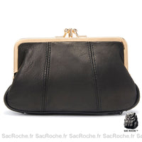 Porte monnaie femme cuir véritable luxe - modèle Noir - Sac Roche ™