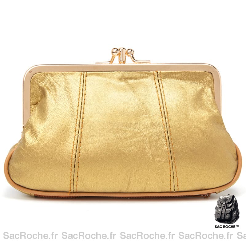 Porte Monnaie Femme Cuir Véritable Luxe Or Portefeuille