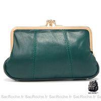 Porte monnaie femme cuir véritable luxe - modèle Vert - Sac Roche ™