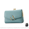 Porte Monnaie Femme Luxe Cuir Bleu Portefeuille