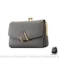 Porte monnaie femme luxe cuir - modèle Gris - Sac Roche ™