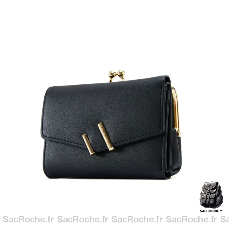 Porte Monnaie Femme Luxe Cuir Noir Portefeuille