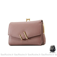 Porte monnaie femme luxe cuir - modèle Rose foncé - Sac Roche ™