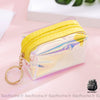 Porte-monnaie couleur holographique avec un porte-clé à la mode
