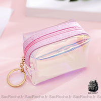 Porte-monnaie holographique tendance - modèle Rose - Sac Roche ™