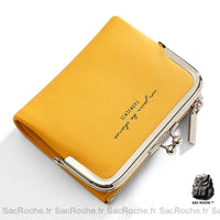 Portefeuille Cuir Femme avec Porte-Monnaie - modèle Jaune - Sac Roche ™