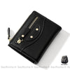 Portefeuille Cuir Femme Compact Noir Portefeuille Femme