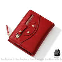 Portefeuille Cuir Femme Compact - modèle Rouge - Sac Roche ™