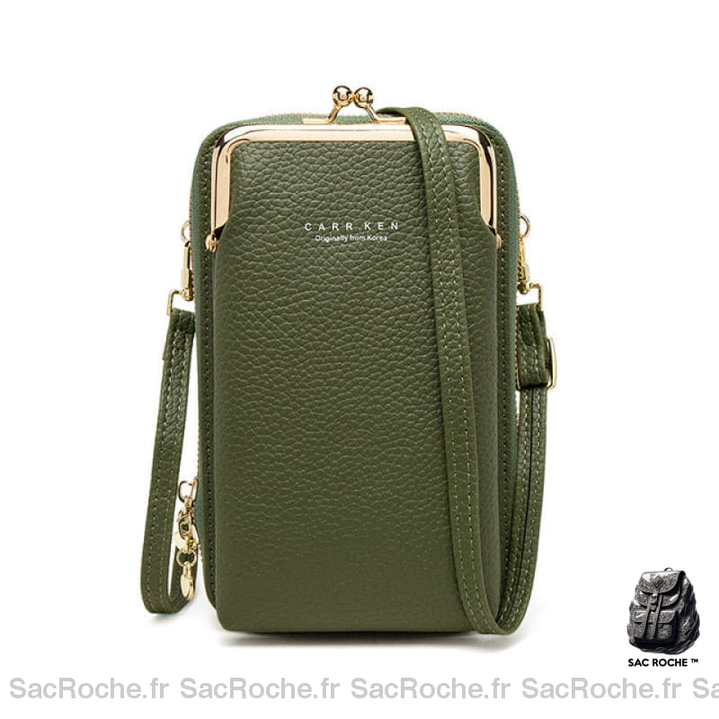 Portefeuille Femme 2 En 1 Vert Pochette