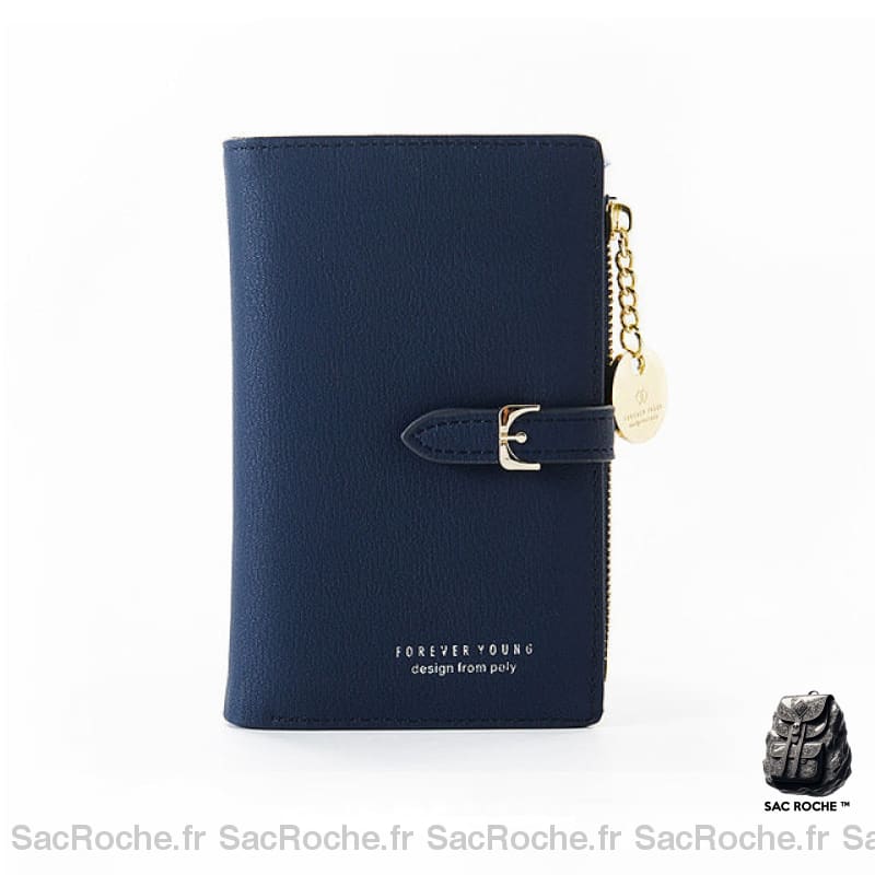 Portefeuille Femme 2 Volets - Grande Taille Bleu Portefeuille Femme