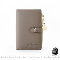 Portefeuille Femme 2 Volets - Grande taille - modèle Gris - Sac Roche ™