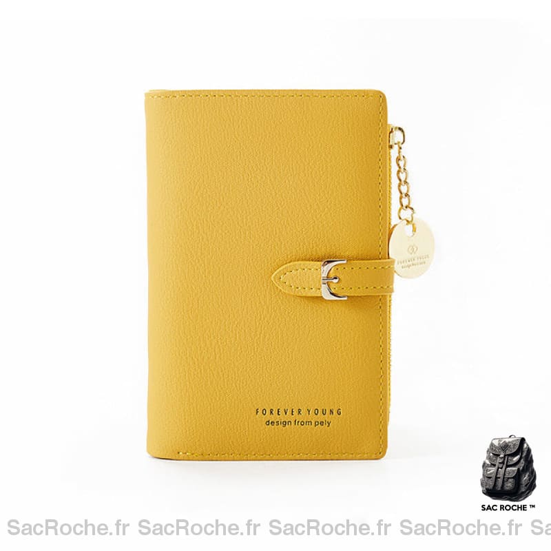 Portefeuille Femme 2 Volets - Grande Taille Jaune Portefeuille Femme