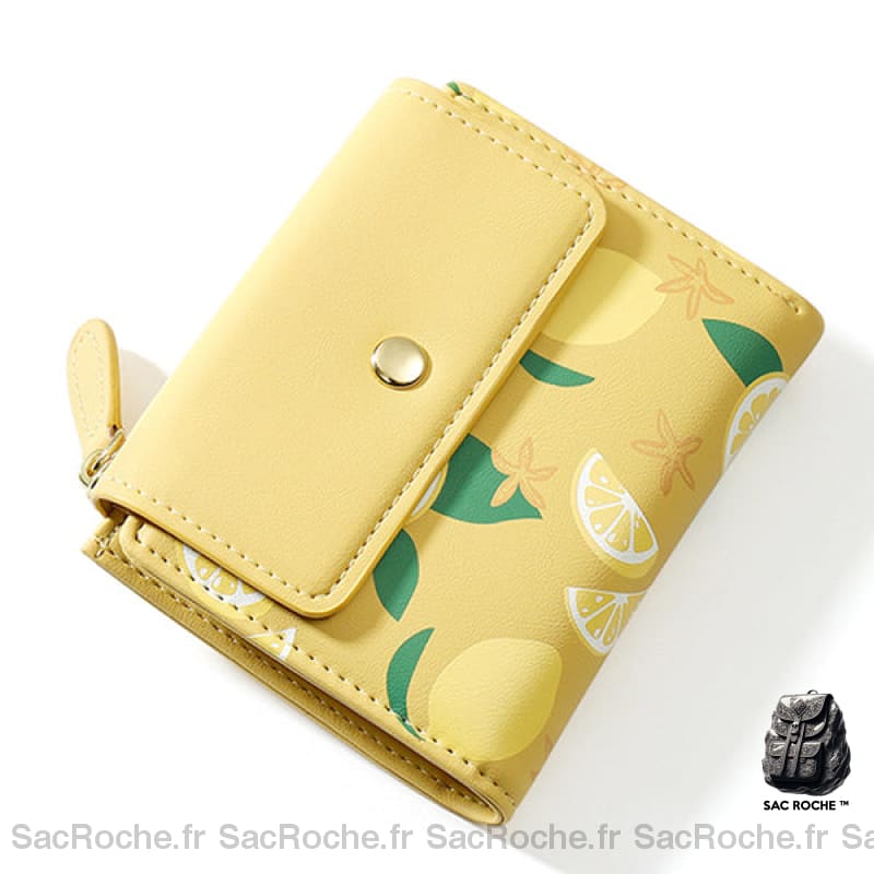 Portefeuille Femme Cuir Fruité Original Jaune Portefeuille Femme