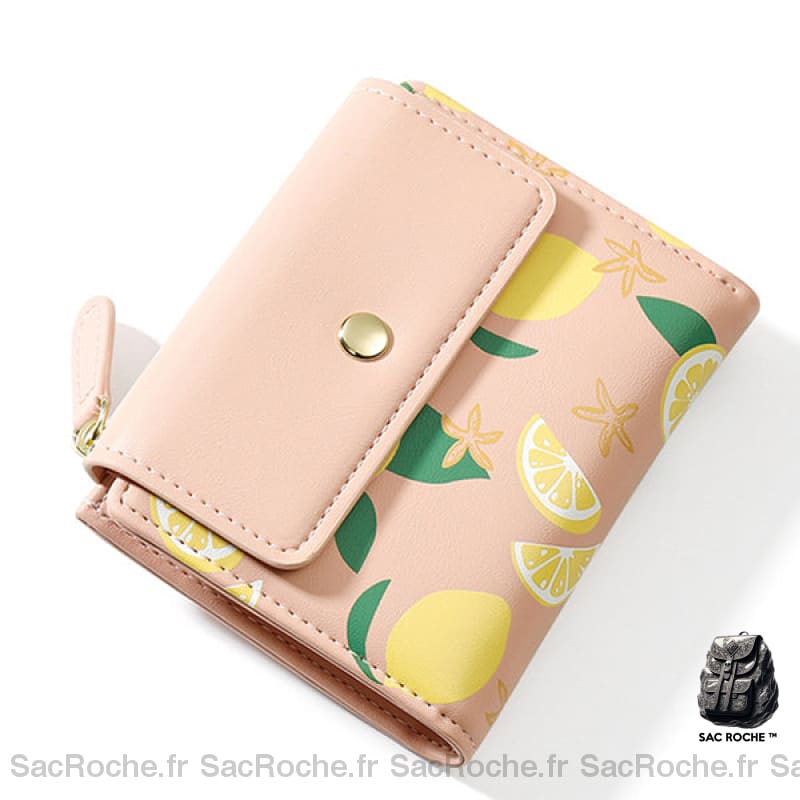 Portefeuille Femme Cuir Fruité Original Rose Portefeuille Femme