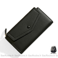 Portefeuille Femme Cuir Grainé Original - modèle Noir - Sac Roche ™