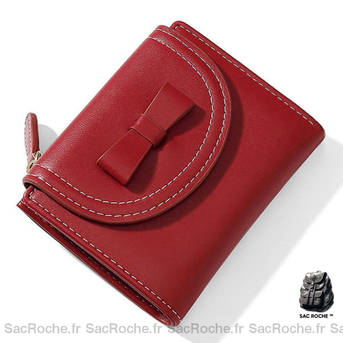 Portefeuille Femme Cuir Rouge Trendy Portefeuille Femme