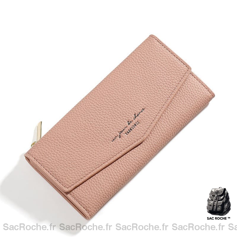 Portefeuille Femme Élégant Et Spacieux Rose Pale Portefeuille