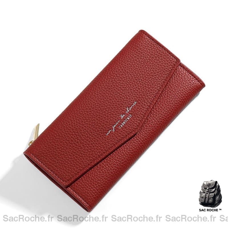 Portefeuille Femme Élégant Et Spacieux Rouge Portefeuille