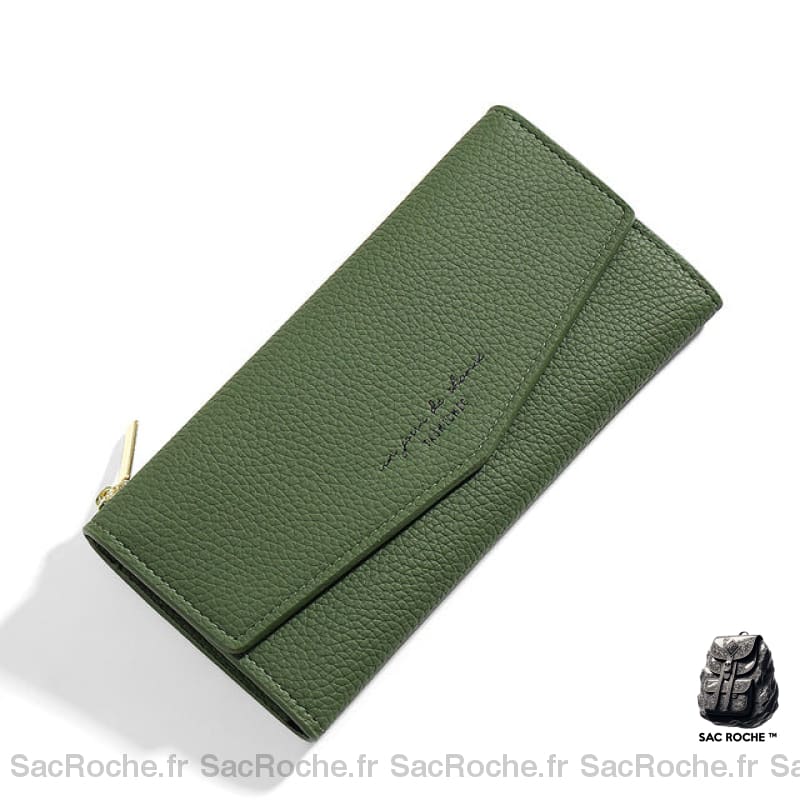 Portefeuille Femme Élégant Et Spacieux Vert Portefeuille