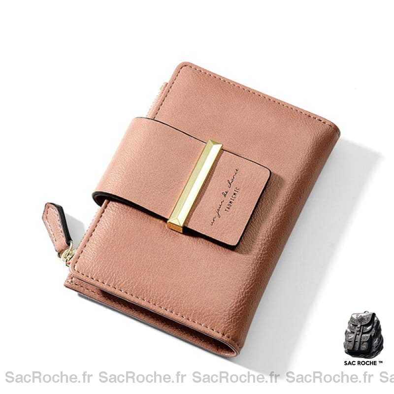 Portefeuille Femme En Simili Cuir - 2 Volets Rose Portefeuille