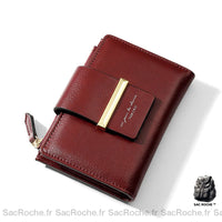 Portefeuille femme en simili cuir - 2 volets - modèle Rouge - Sac Roche ™