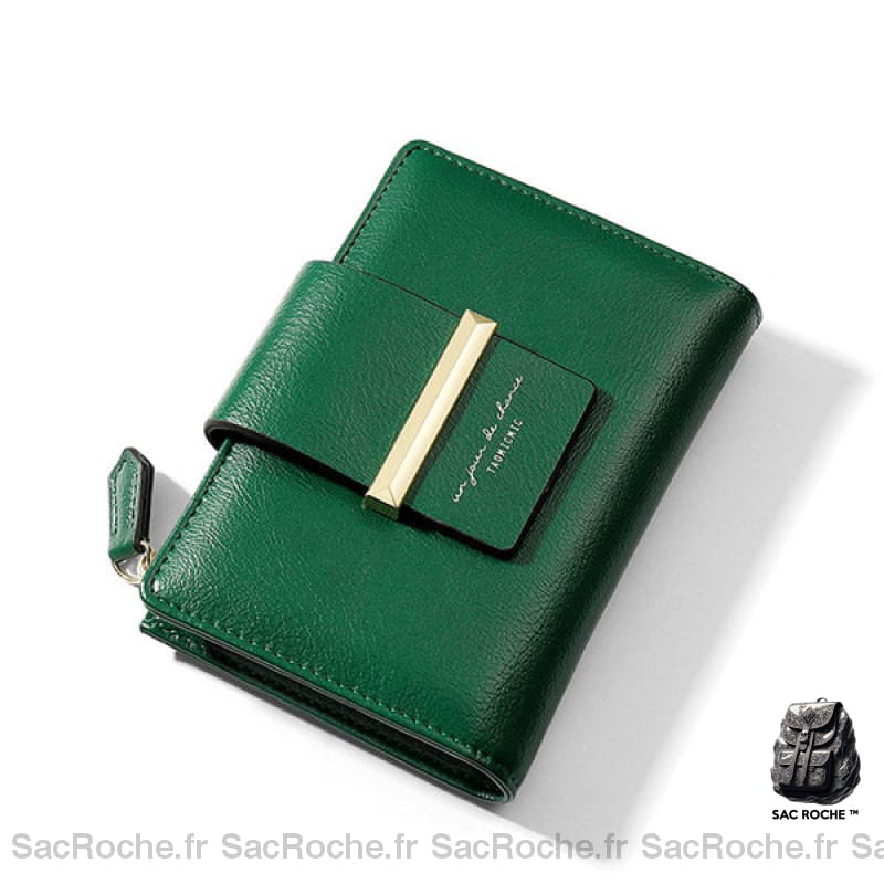 Portefeuille Femme En Simili Cuir - 2 Volets Vert Portefeuille